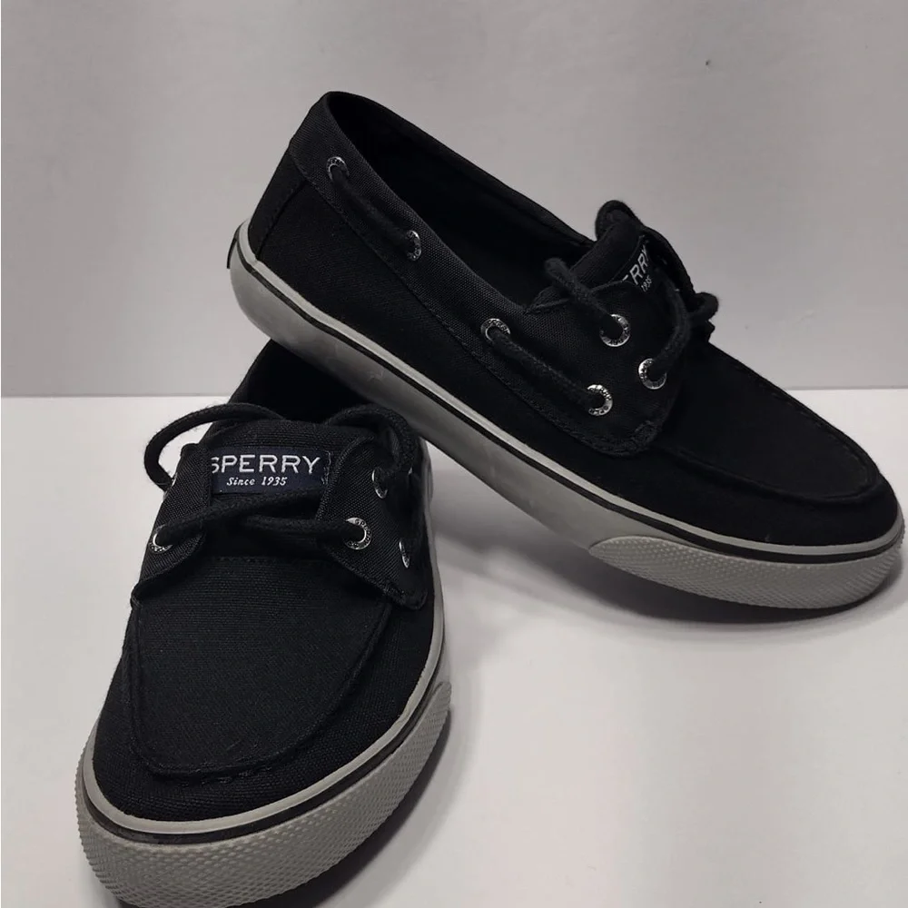 Sperry Men's Black Boat Shoes kids size 3 brand new with out tags